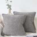 OYIMUA Grey 20x20 Chenille Throw Pillow Covers Set of 2 | Farmhouse Decorative Pillowcases for Couch & Bed | Soft Luxury Accent Pillows for Living Room
