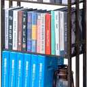 COPREE 5 Tier Bookshelf, Bamboo Space-Saving Tall Book Shelves,Walnut-Colored Freestanding Narrow Book Rack Organizer Shelving Unit Storage for Small Space, Living Room, Bedroom and Office