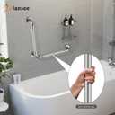 Polished Chrome Angled Grab Bar 16x16 Inch, L-Shaped Grab Bars for Shower