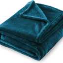 SOCHOW Flannel Fleece Blanket Twin Size, All Season Lightweight Super Soft Cozy Blanket for Bed or Couch, Blue Coral, 60" X 80"