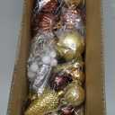 Bronze & Gold 2.5" Christmas Balls Christmas Tree Decoration Ornaments Shatterproof Hanging Balls for Birthday Halloween Holiday Wedding Decorations Set of 36pcs