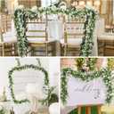 RECUTMS Faux Eucalyptus Garland Plant Fake Vines, Artificial Hanging Eucalyptus Leaves Greenery Vines for Wedding Backdrop Arch Wall Party Home Bedroom Decor Indoor Outdoor(White)