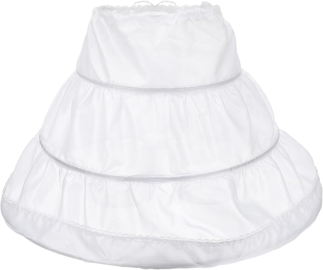 Girls' Petticoat Half Slip 3 Hoop Flower Girl Crinoline Petticoat Skirt Girls' Petticoat Half Slip 3 Hoop Flower Girl Crinoline Petticoat Skirt