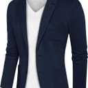 PJ PAUL JONES Mens Casual Sport Coat Blazer Two Buttons Lightweight Business Jackets (Small, Navy Blue-1)