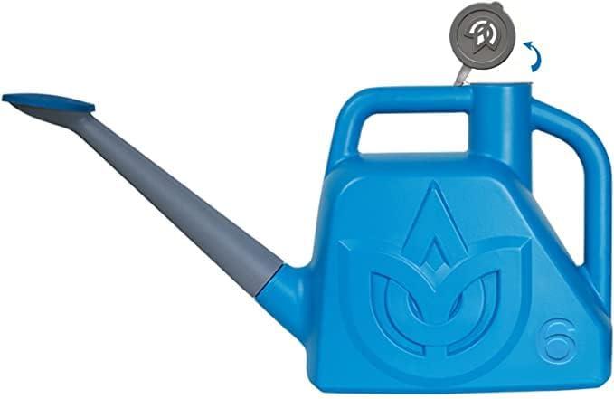 XXXFLOWER 1.5 Gallon Blue Watering Can Outdoor Garden Flower Plant, Lightweight 6 L Water Cans with Detachable Nozzle Watering Pot for Office House Garden