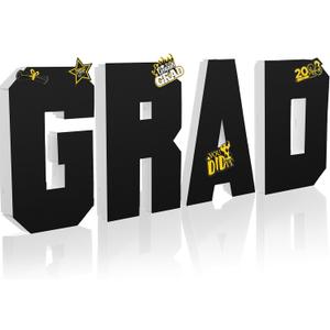 AmazingSpark Grad Fillable Charcuterie Boards Grad Cardboard Letter Board Box 2026 Serving Paper Tray for Graduation Centerpieces Table Party Decorations Supplies(Black)