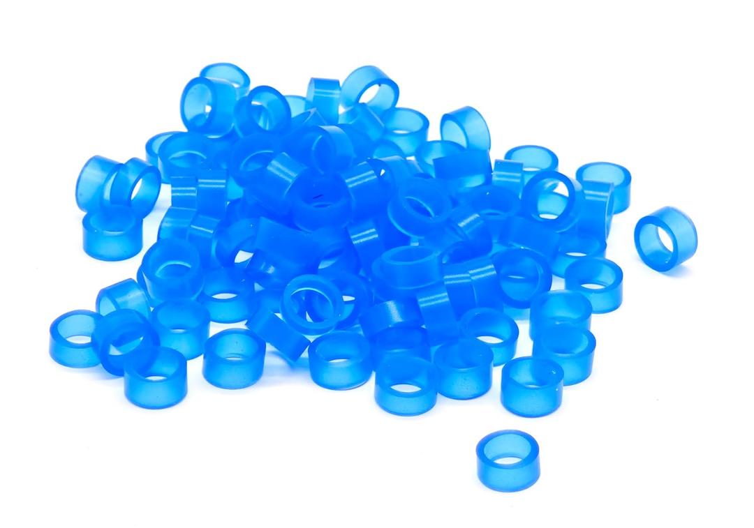 200pcs Dental Color Code Rings, 6mm Silicone Non-Toxic Orthodontic Rings Accessory, Autoclavable Instrument Identification System for Dental Clinics (Blue, L)