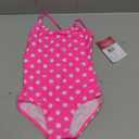 Kanu Surf Girls' Daisy Beach Sport one Piece Swimsuit (Size 7, Suzie Pink Dot)