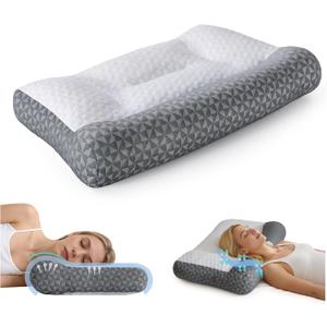 Cervical Neck Pillow for Sleeping - Ergonomic Side Sleeper Pillows for Pain Relief, Contour Cervical Pillow for Neck Support, Orthopedic Memory Foam Pillows for Side Back Stomach Sleepers (26x15)