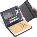 Notebook Cover for Field Notes 3.5"x5.5" - Waterproof Organizer with Pen Loop Holder and Card Slots, Travel Journal Accessories, Fits 3.5x5.5 Inch Pocket Notebooks (Black)
