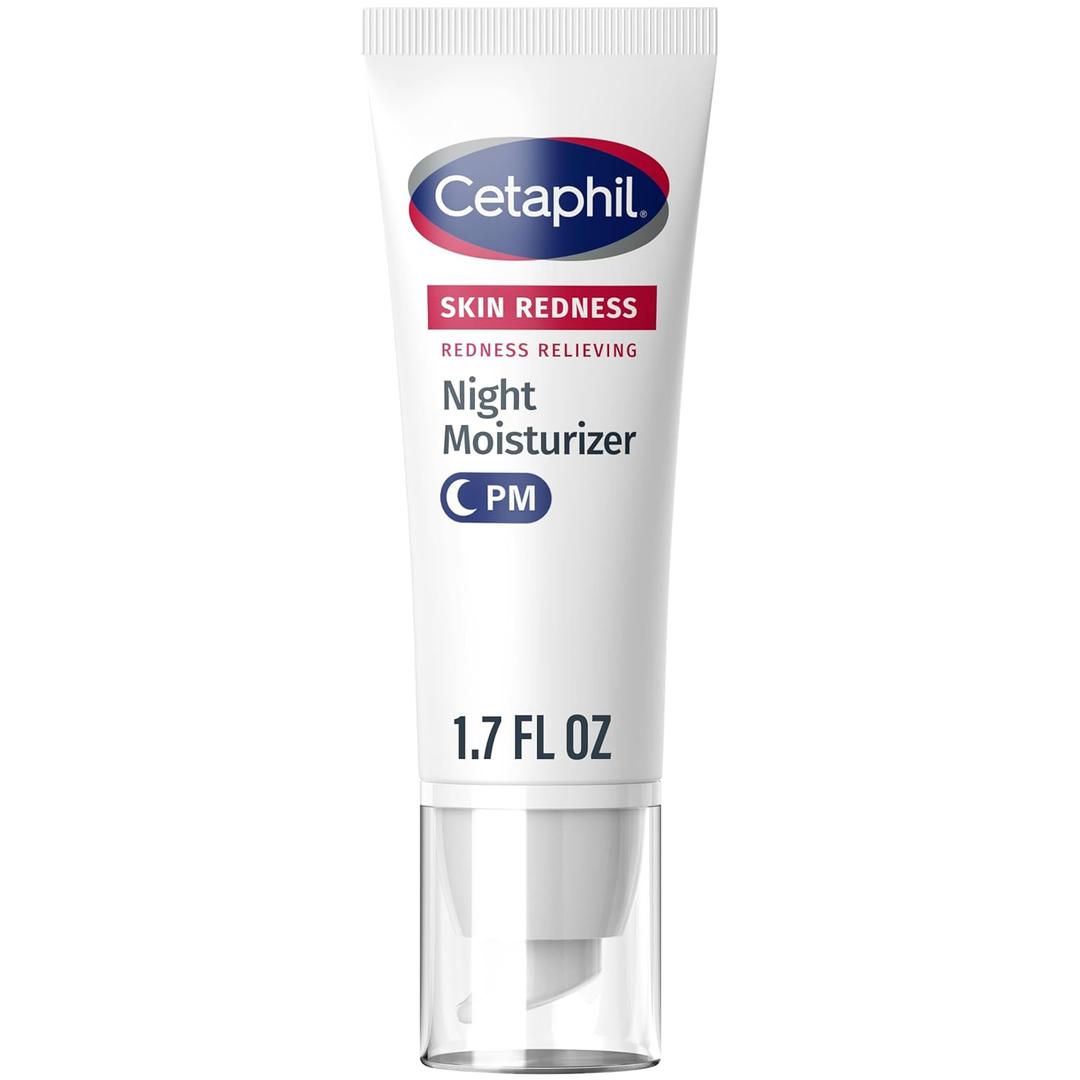 Cetaphil Night Cream, Redness Relieving Night Moisturizer for Face, 1.7 fl oz, For Dry, Redness-Prone Skin, Hypoallergenic, Fragrance Free