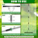Thatch Rake for Lawns 21 Curved Steel Tines with 64'' Adjustable Metal Handle Handle Heavy Duty Dethatcher Rake for Garden Yard Farm Lawn Care Leveling Gathering Leaf Grass Removal (Black-2)