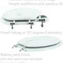 Round Toilet Seat Wood Toilet Seat Prevent Shifting with Zinc Alloy Hinges American Standard Size Toilet Seat Easy to Install also Easy to Clean(Round,Marble)