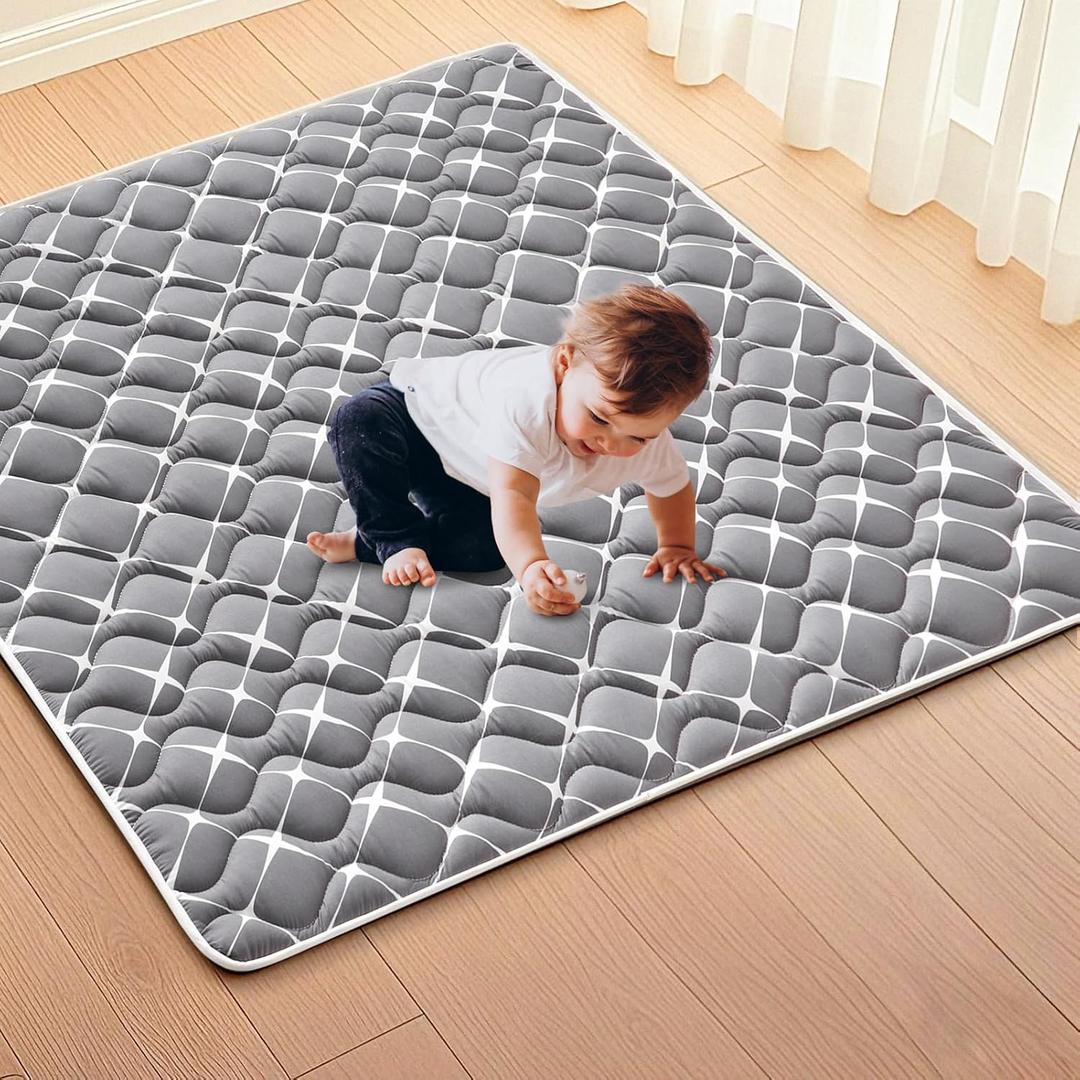 High-Density Foam Baby Play Mat, 50x50 Inches Thicken One-Piece Comfortable and Soft Playmat, Non Slip Machine Washable Floor Mat for Infants, Tapete Para Bebes,Toddlers