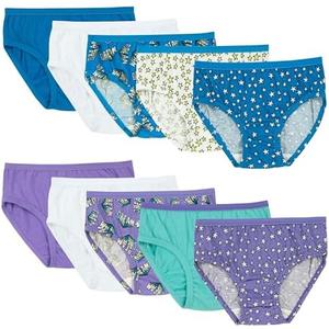 Fruit of the Loom Girls' Cotton Brief Underwear Multipacks Size 6