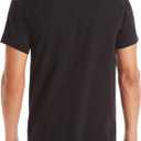 Hanes Mens Cotton, Moisture-wicking Crew Tee Undershirts, Multi-packs T-Shirt, Black - 7 Pack, Large US