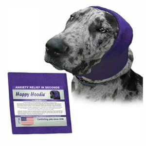Happy Hoodie The Original Dog & Cat Calming Band - American Brand - Anxiety Relief/ Noise Protection-Grooming-Thunder-Fireworks (X-Large, Purple) - Since 2008
