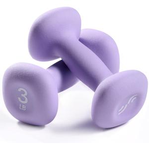 Sportneer Neoprene Dumbbells Set of 2, 2,3, 5, 8, 10lb Hand Weights for Women, Non-Slip Ergonomic Design, Anti-Roll Square Shape at home weights for women (Purple)