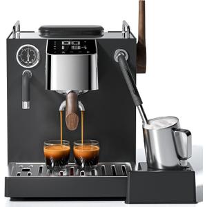 AMZCHEF 9 Bar OPV Espresso Machine with Automatic Milk Frother, Dual Boiler