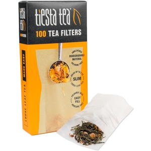 Tiesta Tea Loose Leaf Filters for Brewing, Disposable Infuser for Hot & Iced Drinks, Easy-Fill Steeper, Unbleached Paper, Single-Cup Infuser for Loose Leaves, 100 Empty Bags