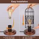 Touch Control Table Lamp, Industrial Bedside Lamp with 3 Way Dimmable, Small Nightstand Vintage Metal Cage Desk Lamps, Steampunk Table Lamps for Bedroom, Living Room, Kitchen (Bulb Included)