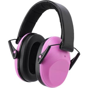 Kids Noise Cancelling Earmuffs, 25-30dB Noise Reduction Hearing Protection for Children, Adjustable Headband for Autism Sensory Needs, for Concerts Fireworks Travel Study(Pink)