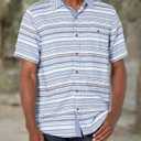 Gymboree Men's Short Sleeve Button Up Shirt (Blue, XXL)