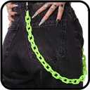 Bounzhi Hip Hop Jeans Pants Chain Goth Punk Acrylic Link Belt Chain Y2k Chunky Thick Purse Chains for Women Man