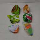 90shine 6PCS Fruit Pool Floats: Watermelon Kiwi Orange Lemon Swimming Rings with 13.5" Beach Balls - Inflatable Tubes Floaties Toys for Kids Adults