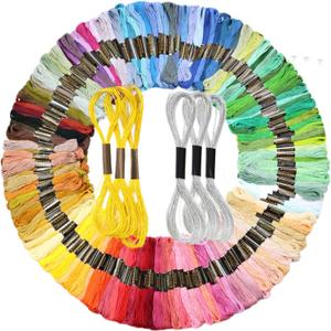 2 x 156 Embroidery Floss | Rainbow Thread for Embroidery, Cross Stitch Thread, Crafting Arts Embroidery Strings Bulk, Metallic Embroidery Floss