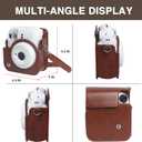 CAIYOULE Protective Camera Case for Instax Mini 12 Instant Camera Fuji Mini 12 Case PU Leather Carrying Bag with Adjustable Shoulder Strap & 64 Pockets Photo Album - Brown