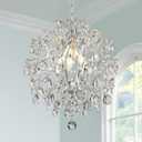 Bestier Chandelier Crystal Raindrop Lighting Ceiling Light Fixture Lamp for Dining Room Bathroom Bedroom Livingroom Entryway 3 E12 Bulbs Required D16 in x H18 in