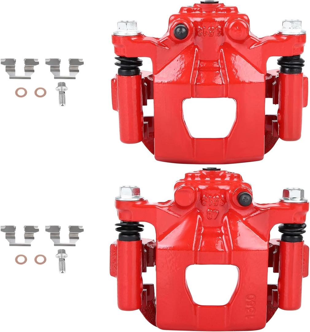 SCITOO 19-B2780A 19-B2781A Rear Left & Right Disc Brake Calipers Assembly with Bracket Red Fit For Nissan Altima 2007-2012,For Nissan Maxima 2007-2008
