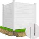 Air Conditioner Fence Trash Can Fence 50" W X 50" H Pool Equipment Enclosure Vinyl Privacy Panel for Outside Privacy Screens Outdoor (2-Pack) (50"W X 50"H - 2 Panels( Horizontal))