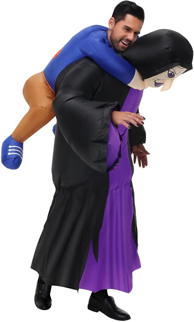 Inflatable Witch Costume for Adult Halloween Blow Up Costumes Funny Scary Outfit for Parties Cosplay Men Women Costume