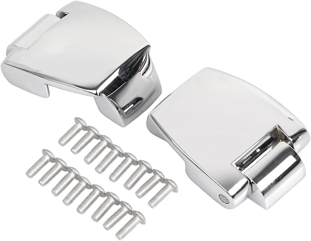 1 Pair Chrome Motorcycle Tour Pack Trunk Hinges for Harley Touring Road King Street Electra Glide FLHT FLHX Trike 1988-2013