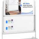 60 x 48 in Rolling Whiteboard Height Adjustable White Board on Wheels