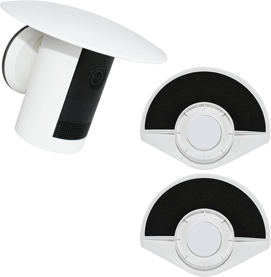 2Pack Sun Rain Shade Camera Cover Compatible with Ring Outdoor Cam Plus,Outdoor Camera Cover Shield,UV and Rain Resistant Shade,Anti Glare,Easy to InstallWhite