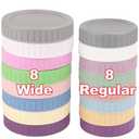 7 Wide Mouth + 7 Regular Mouth Mason Jar Lids, Multi Color Plastic Lids for Mason Jars with Silicone Rings, Thickened Leak-Proof Canning Lids Regular Wide Mouth