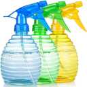 Spray Bottles - 3 Pack, 16 oz - Mist/Stream, Bright Colors, Sturdy, Leak Proof, BPA Free, For Cleaning, Plants, Pet, Vinegar, BBQ, Hair, Cooking - Perfect Size, Easy to Use. With Labels, Funnel