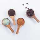 Wood Coffee Scoop-4 Pieces Wooden Scoops for Jars Small Measuring Spoons for Ground Coffee,Tea,Sugar,Seasoning-Multipurpose Wooden Scoop for Jars,Canisters,Bath Salts,Laundry Detergent(Acacia Wood) (4pcs, 1/6cup)
