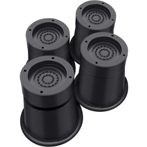 Round Bed Risers 3 inch Heavy Duty,Elevation in Heights 2 or 3 Inch Circle Furniture Risers for Chair Table and Desk Legs Lifting，Adjustable Bed Lifts Risers(Pack of 4 Riser,Black)