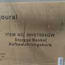 Honjourai Wicker Storage Basket with Lid,Rattan Shelf Basket with Removable Liner Bag,160L Storage Bin,Storage Trunk with Heightened Feet,Storage Container for Wardrobe,Home Organizer