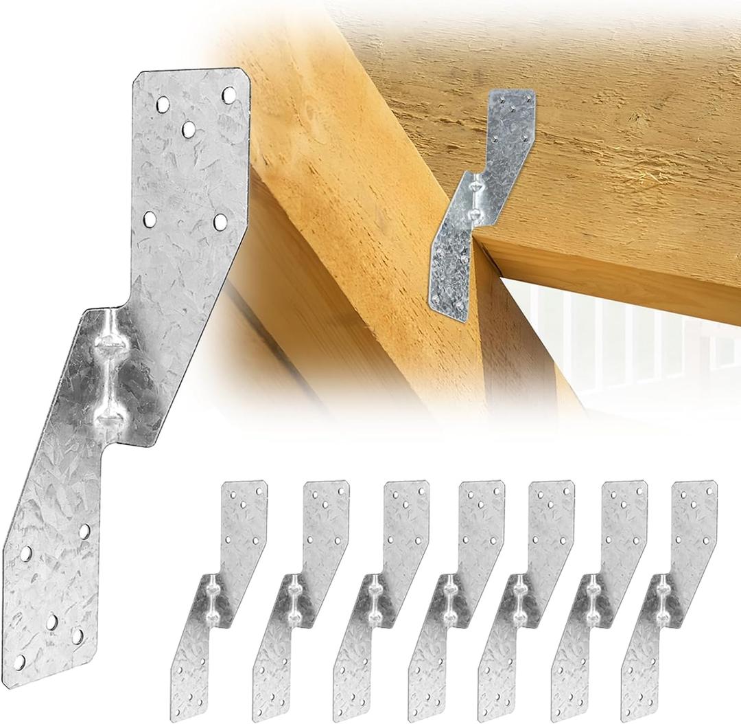 50 Pack 16-Gauge Hurricane Straps Brackets for Rafters Shed Roof, Heavy Duty Hot Dip Galvanized Left/Right Hurricane Ties, Joist Hangers, Rafters Ties, Hurricane Clips for 2X Deck Joists