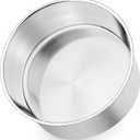 P&P CHEF 8 Inch Cake Pans Set, Round Baking Pan Stainless Steel Layer Birthday Wedding Cake Oven Pans, Non Toxic & Heavy Duty, Deep Side & Mirror Finish, Dishwasher Safe, (1Pc)