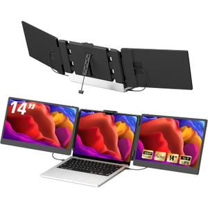 TXV Laptop Screen Extender 14" Portable Monitor for Laptop, Full HD 1080P IPS Display, USB-C & HDMI, Dual Speakers, 72% Color Gamut, for Work, Travel, Gaming