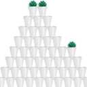 vensovo 48 Pcs 2" Tiny Terracotta & Terra Cotta Pots with Drainage - White Small Mini Clay Ceramic Pottery Planter Ideal for Indoor/Outdoor Plants, Crafts, Wedding Favors