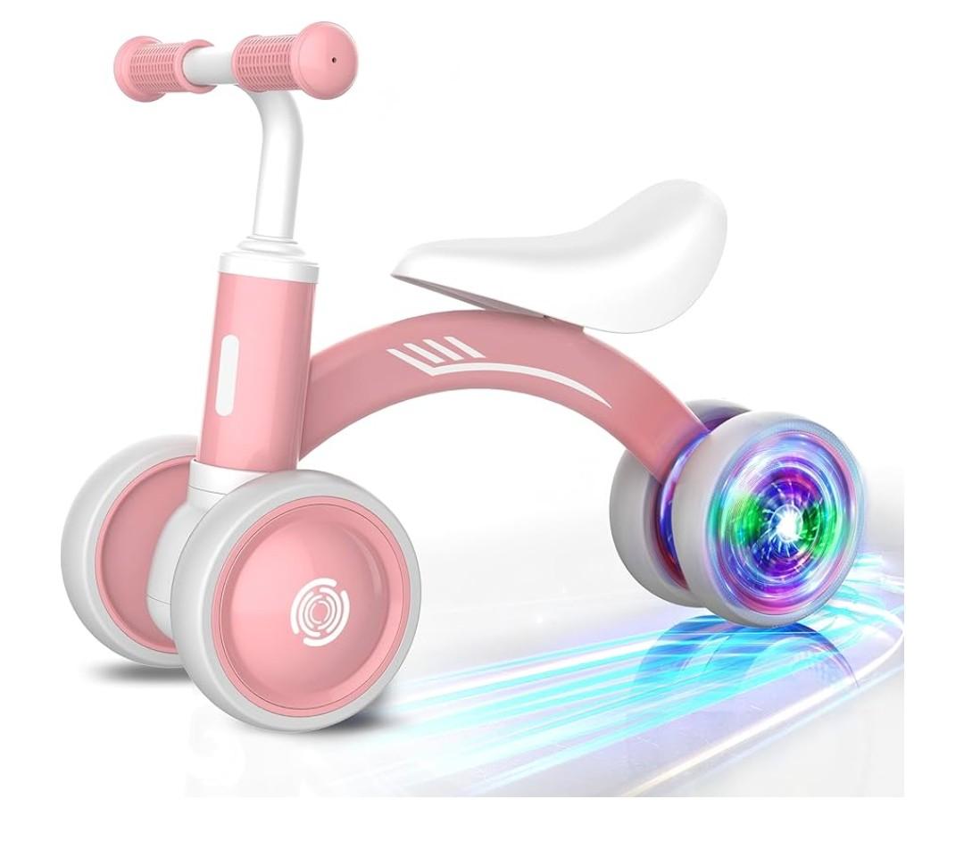 Baby Balance Bike Toys for 1 Year Old Girl Gifts, 10-36 Month Toddler Balance Bike, No Pedal 4 Silence Wheels & Soft Seat Pre-School First Riding Toys, 1st Birthday Gifts