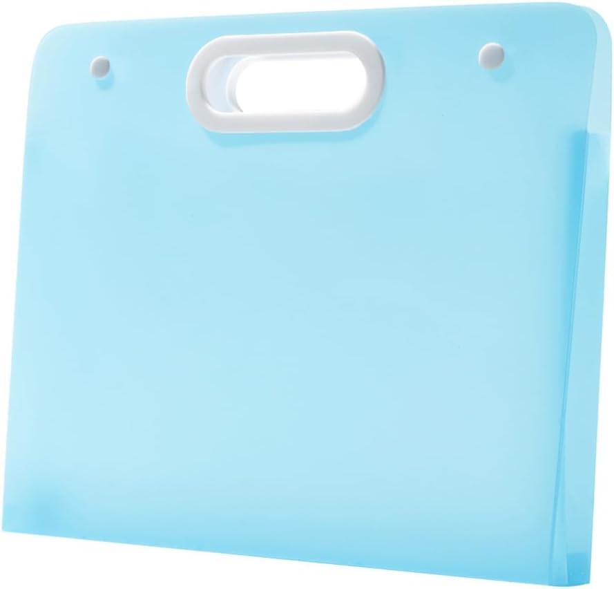 Sohynca Plastic Art Portfolio, Large Art Portfolio with Handles,Waterproof Portfolio Folder for Artwork, Arts Storage Case for Drawing Sketch Photography Poster (Blue 22.44 x 17.32 inch)