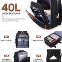 UKEIN Luggage Sets 3 Piece, Carry On Luggage 20In With Spinner Wheels,PC Hardside Suitcase Set with TSA Lock,Durable Carry On Suitcase With Travel Backpack for Men (Black, 3 piece set (20inch))